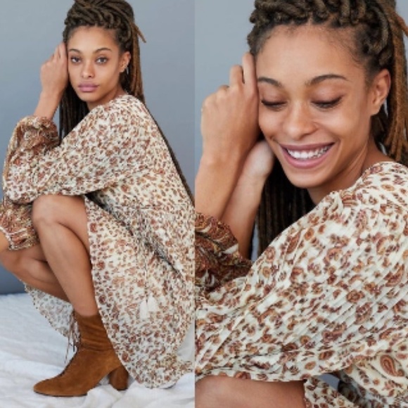 ANTHROPOLOGIE By Let Me Be Shyla Pleated Mini Dress Size small - Picture 14 of 15